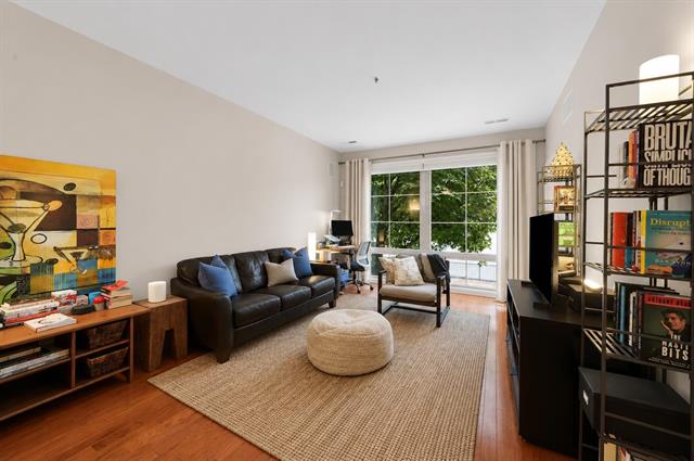 Living room of Residence 126 at 24 Avenue at Port Imperial